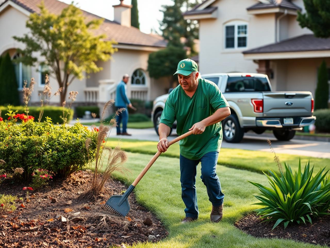 Summit Landscape Co. crew working on a residential yard